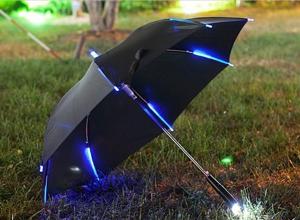Custom Outdoor Umbrella Colorful Luminous Led Light Up Transparent Rain Umbrella