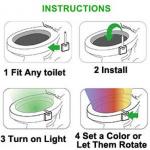 16 Colors LED Toilet Light Motion Detection USB Rechargeable