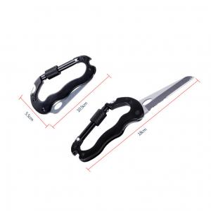 5 in 1 Multi Carabiner Hanging Buckle Tool Gear Multifunctional Folding Knife Outdoor Camping Hiking Mountain Climbing Tool
