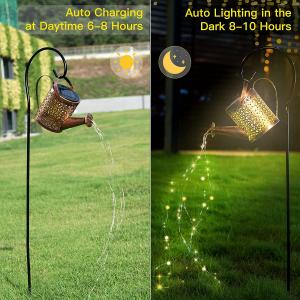 Solar Garden Lights Warm Light Watering Can Landscape Solar Pathway Fairy Lights