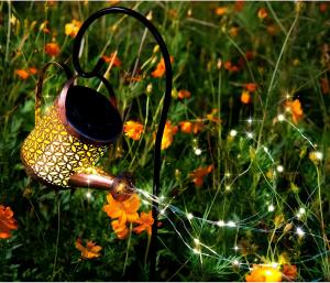 Solar Garden Lights Warm Light Watering Can Landscape Solar Pathway Fairy Lights