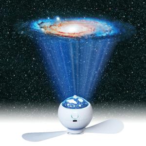 USB Mini Charging Fan Cute Cartoon Creative Projection Fan Portable Camping Light Ceiling Fan
