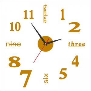 Novelty modern design home decorative wall sticker clock 3D frameless large DIY wall clock
